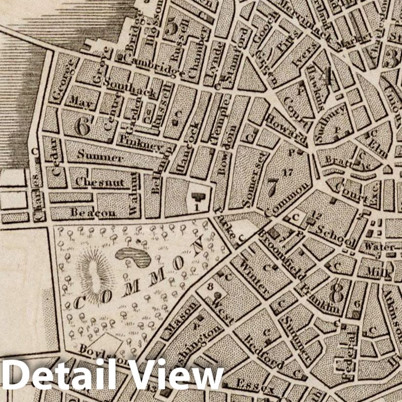 Boston - Road Map, 1846 - Historical Map Print