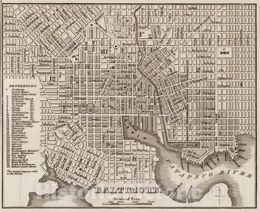 Historic Map : Guide Book - 1846 Baltimore - Vintage Wall Art