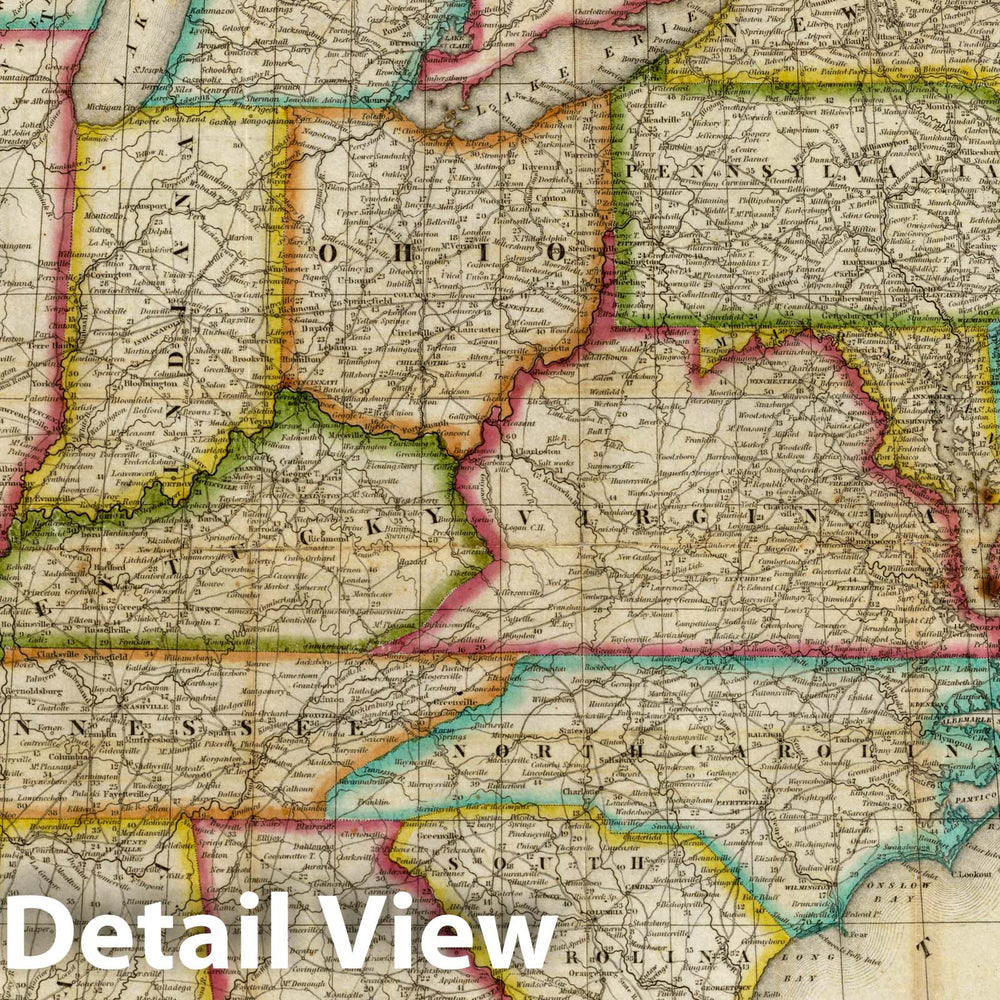 Historic Map : Guide Book - 1838 Traveller's Guide Through The United States - Vintage Wall Art
