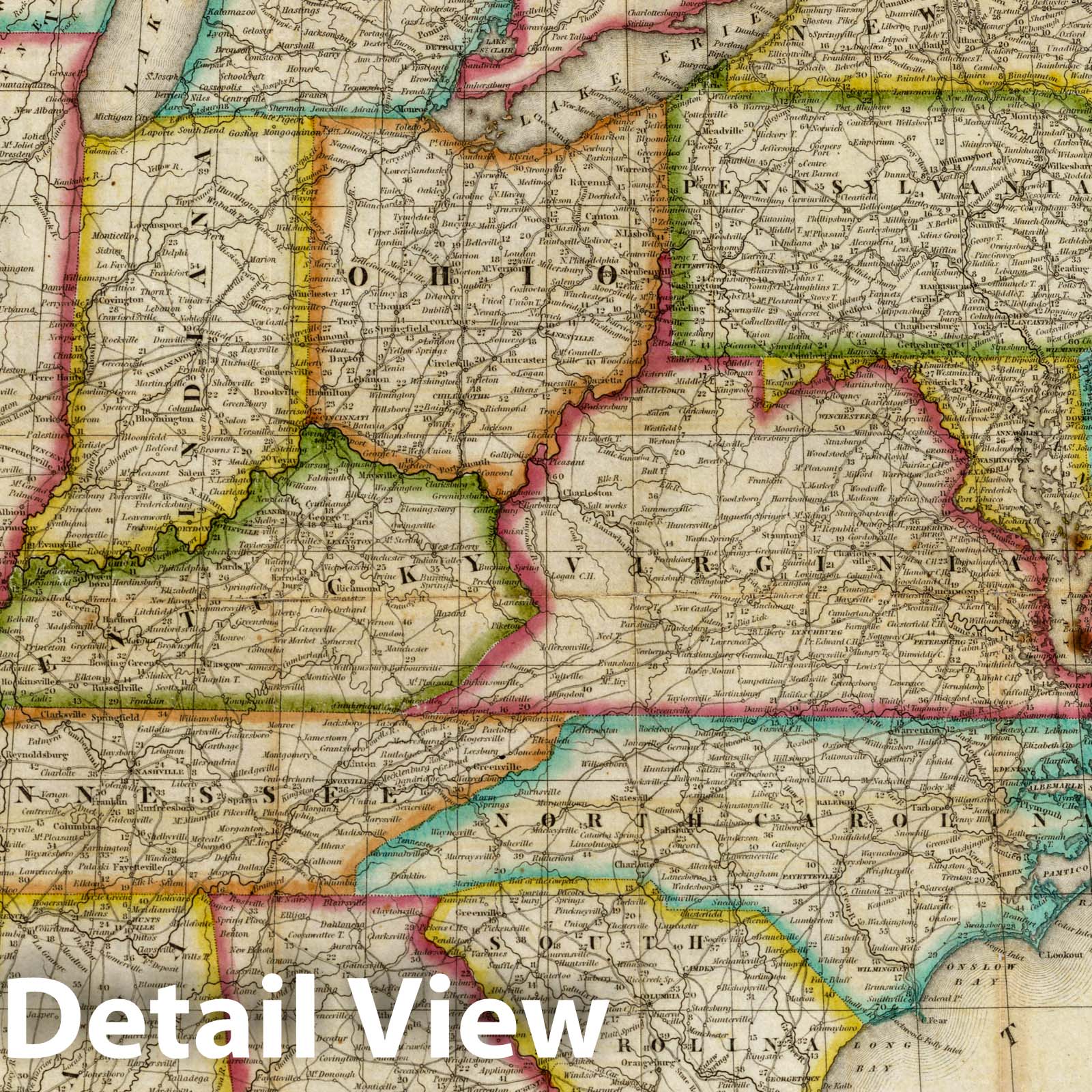 United States - Roads, 1838 - Historical Map Print with Canal & Steamboat Routes