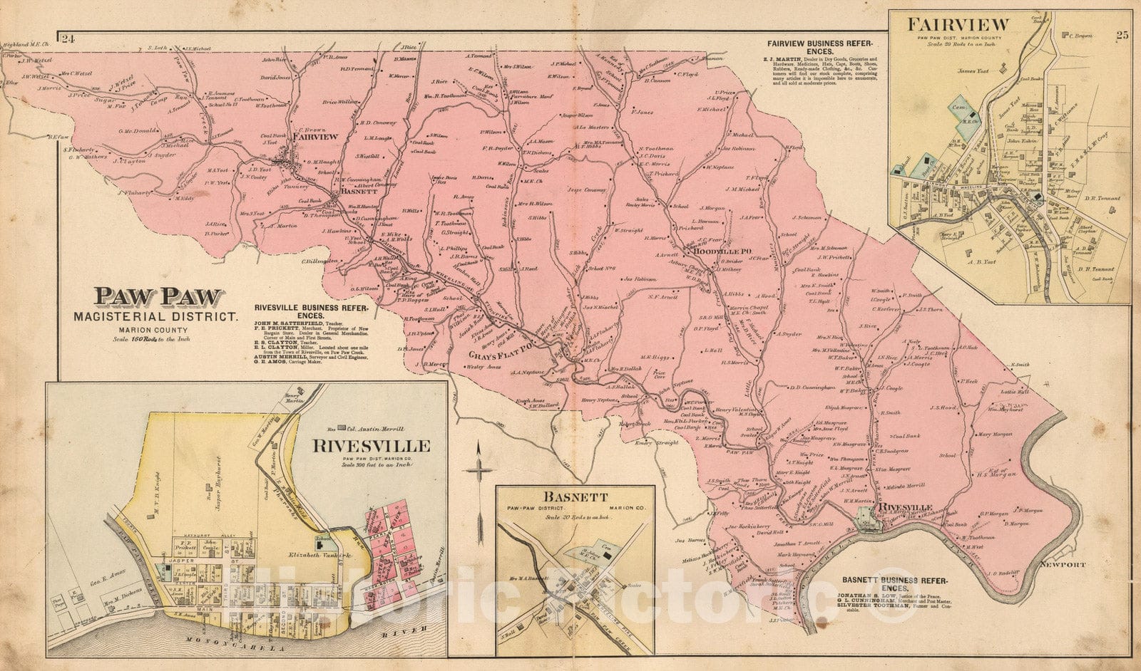 Paw Paw Magisterial District, Marion County, West Virginia - Property Map, 1886