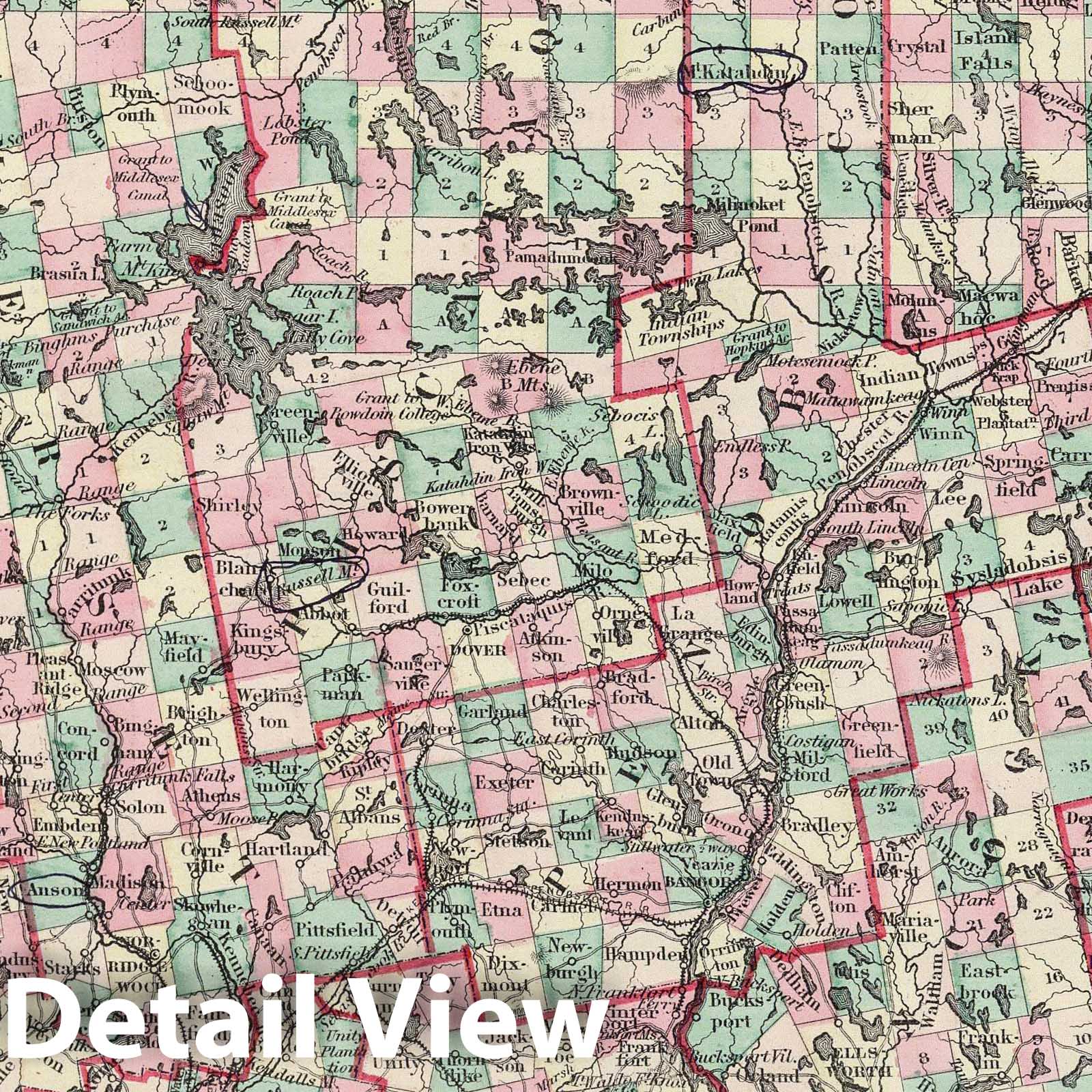 Maine, 1874 - Historical Map Print from Colton's General Atlas