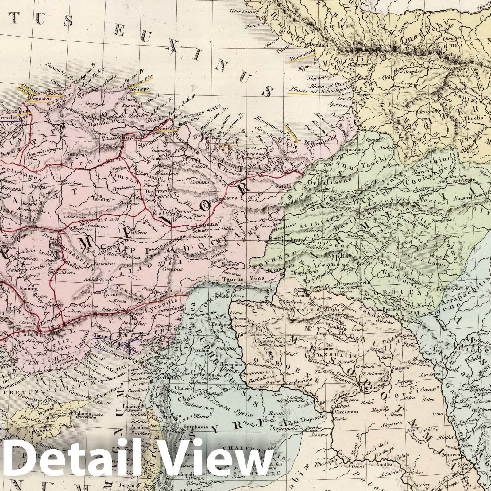 Asia Minor, Armenia, Syria and Mesopotamia, 1875 - Historical Map Print