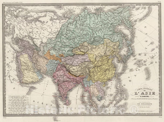 Historic Map : 1875 Asie. - Vintage Wall Art