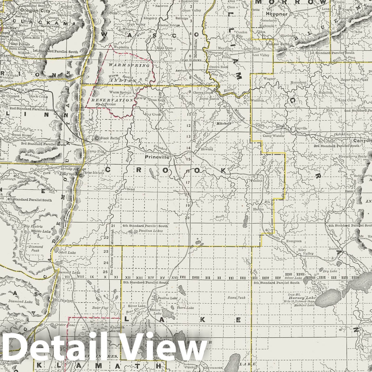 Oregon - Railroad Map, 1889 - Historical Map Print