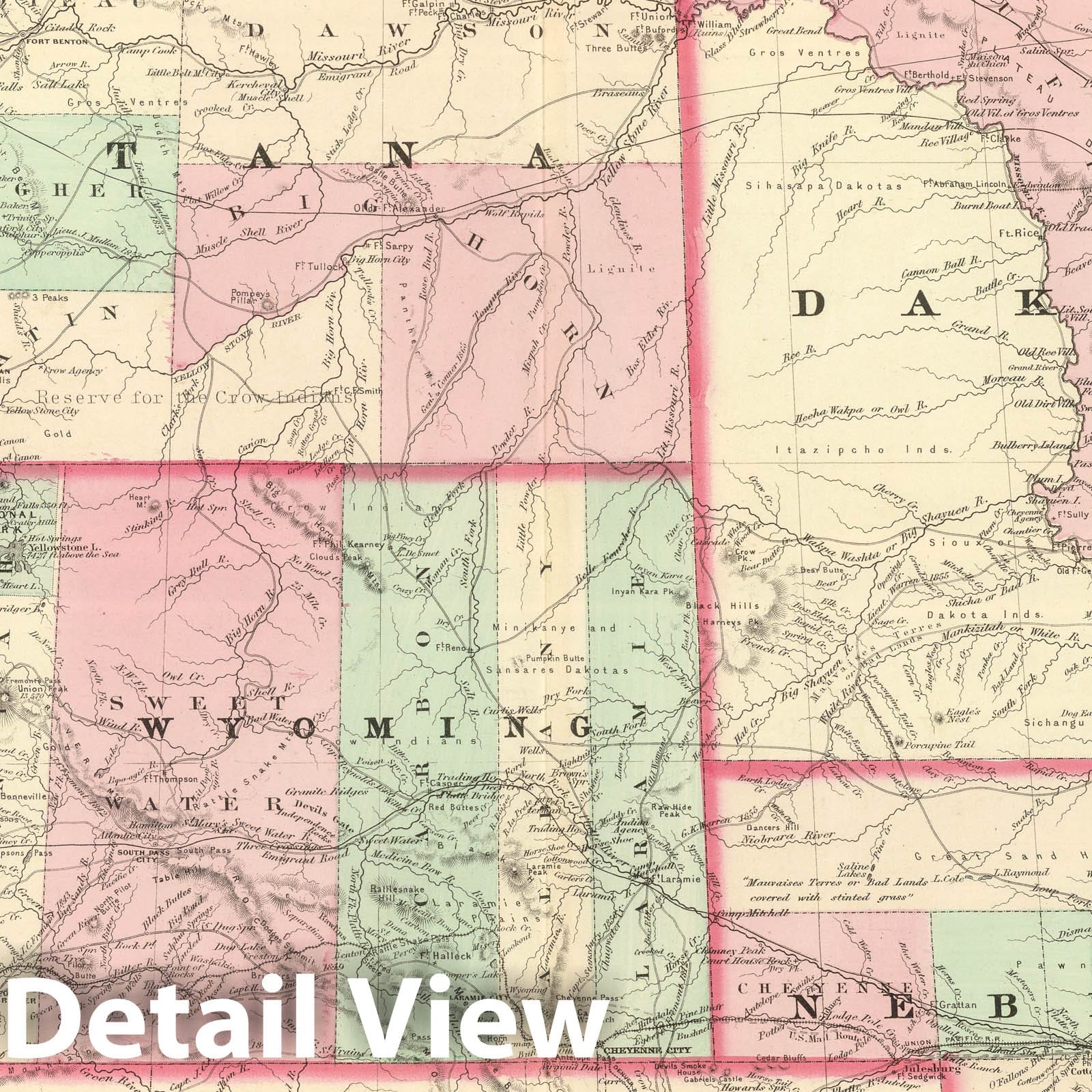 Nebraska, North Dakota, Idaho, Montana, and Wyoming - Railroad Map, 1886