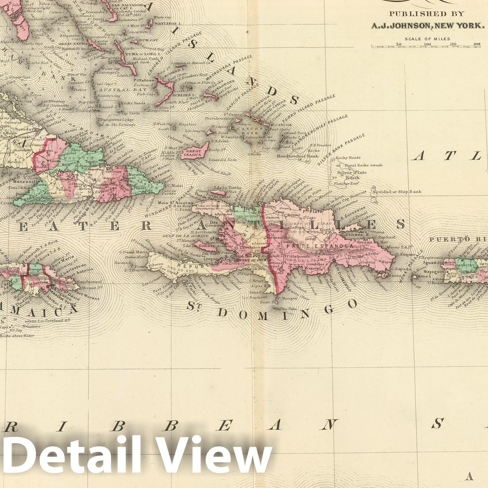 West Indies - Railroad Map, 1886 - Historical Map Print
