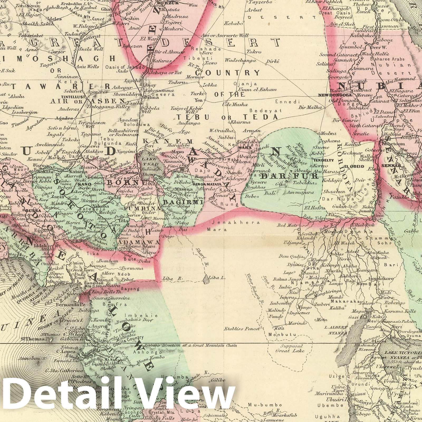 Africa - Railroad Map, 1886 - Historical Map Print