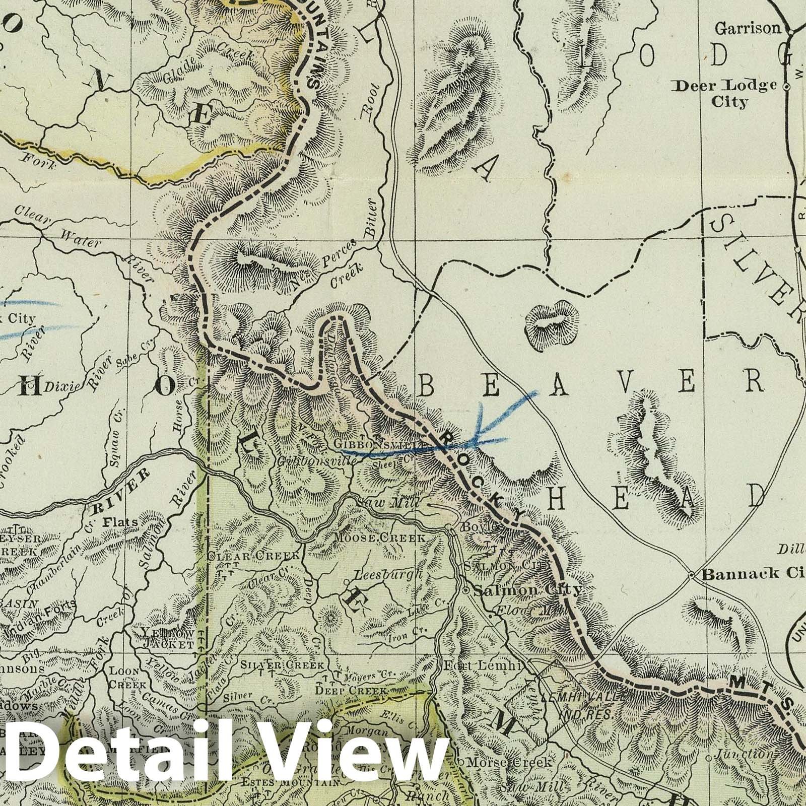 Idaho - Railroad Map, 1890 - Historical Map Print