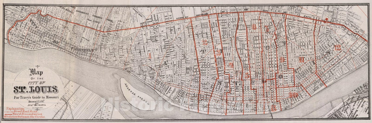Historic Map : 1871 Missouri And St. Louis v3 - Vintage Wall Art
