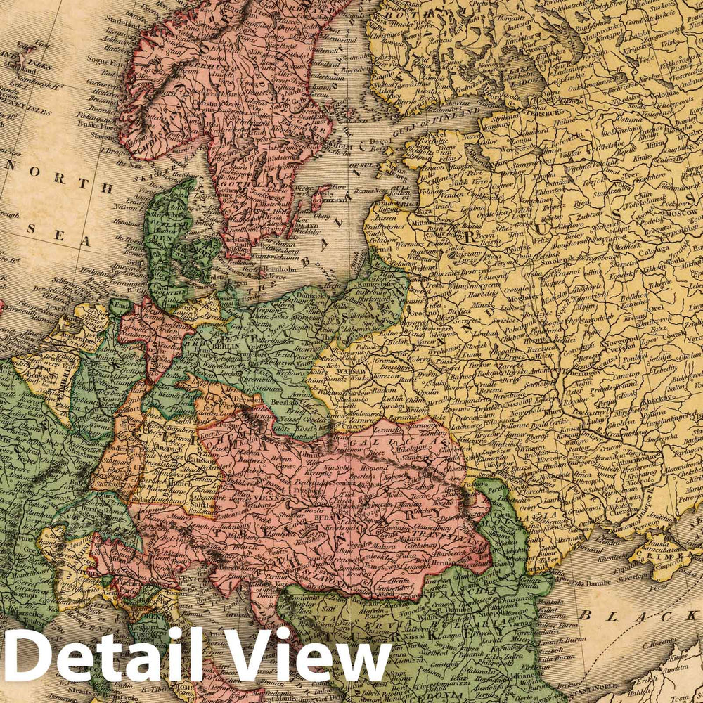Historic Map : 1824 Europe. - Vintage Wall Art