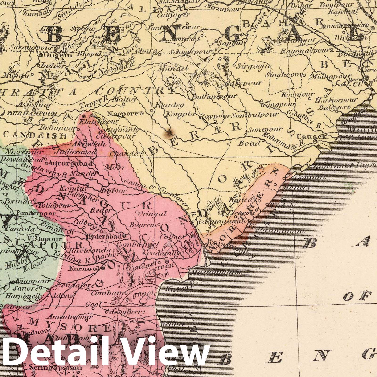 India, 1865 - Historical Map Print