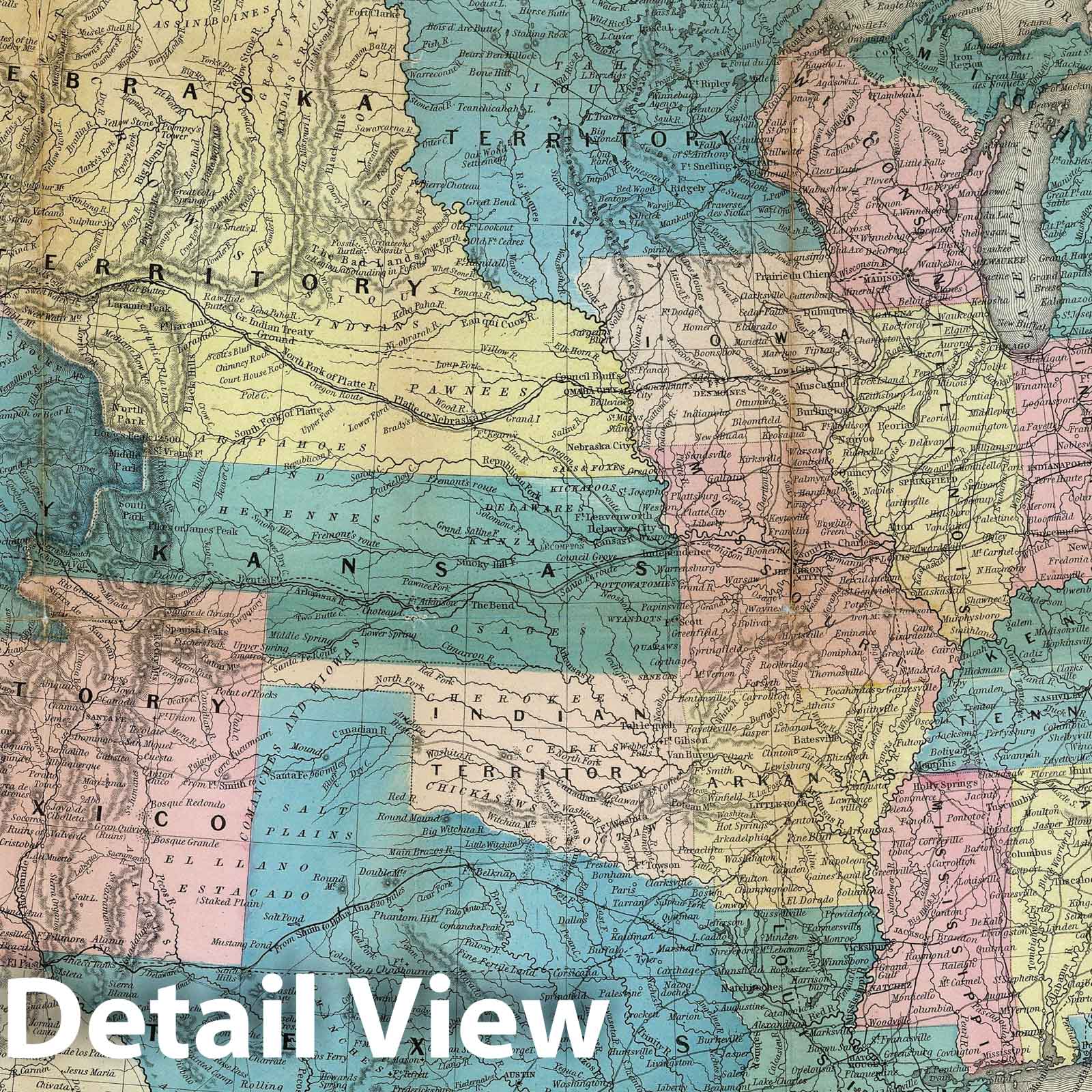 Historic Map : 1857 Map Of The United States of America - Vintage Wall Art