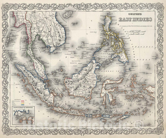 Historic Map : 1874 East Indies. - Vintage Wall Art