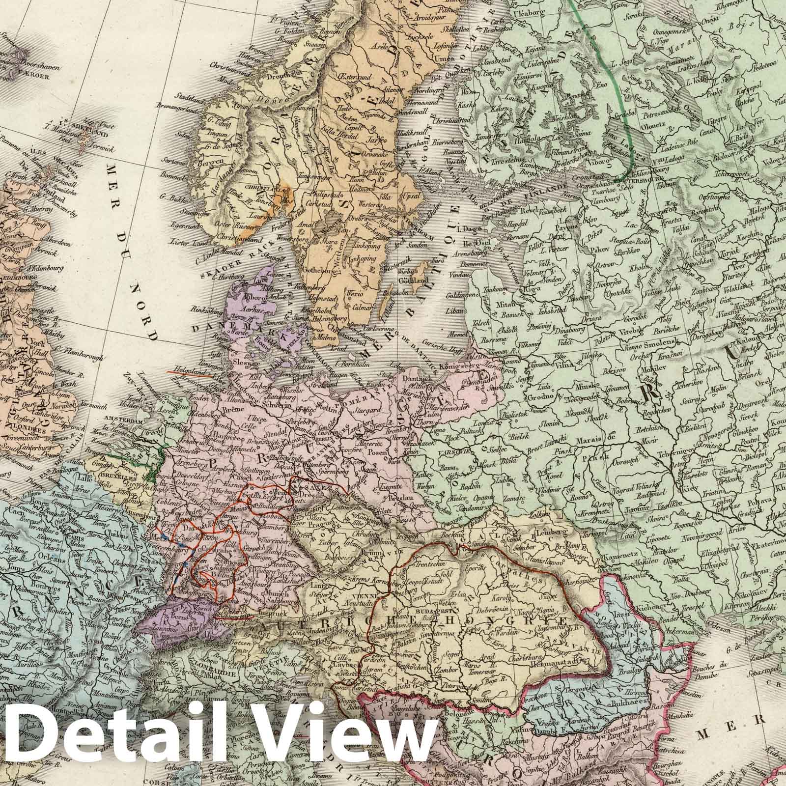 Historic Map : 1875 L'Europe (en 1850). - Vintage Wall Art