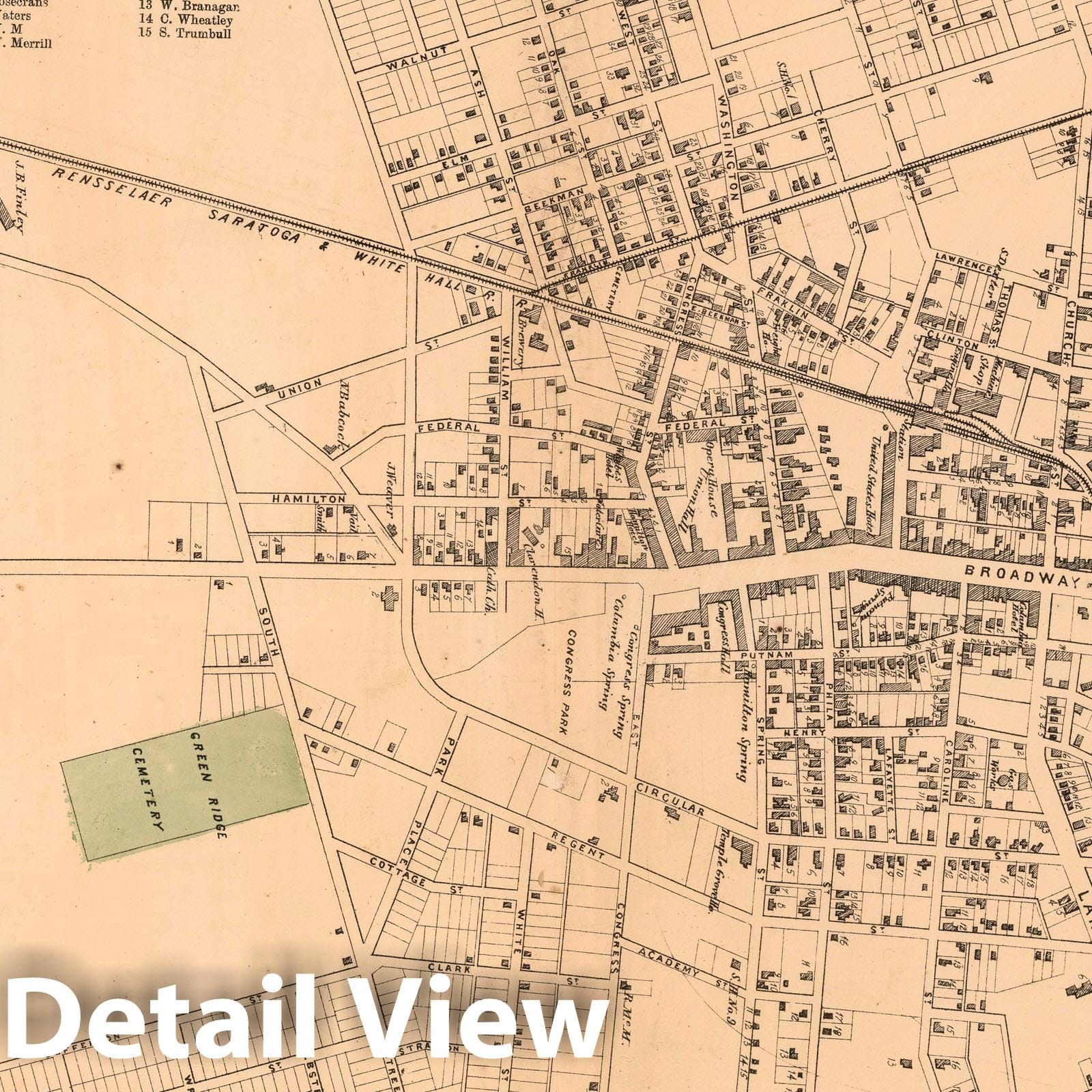 Historic Map : 1866 Saratoga Springs, New York. - Vintage Wall Art