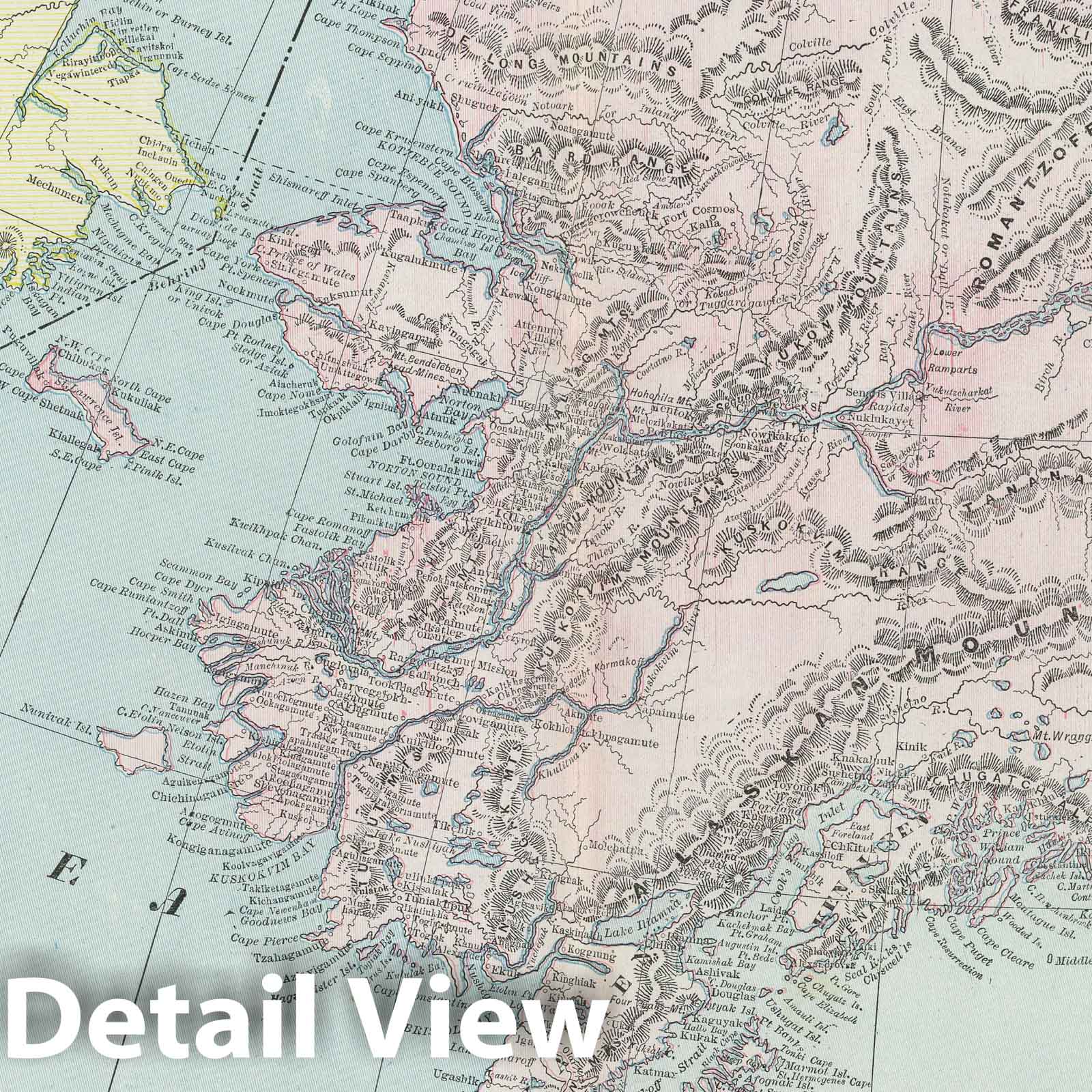 Alaska - Railroad Map, 1889 - Historical Map Print