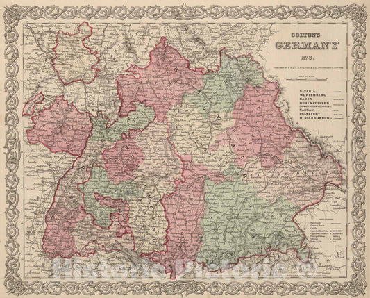 Historic Wall Map : 1866 Germany No. 3. - Vintage Wall Art
