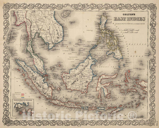 Historic Map : 1866 East Indies. - Vintage Wall Art
