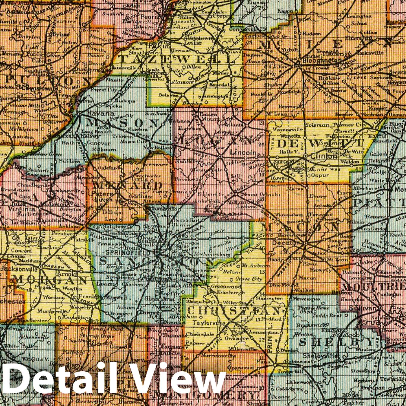 Illinois 1885 Topographic Map Print - Historical Pocket Map Reproduction
