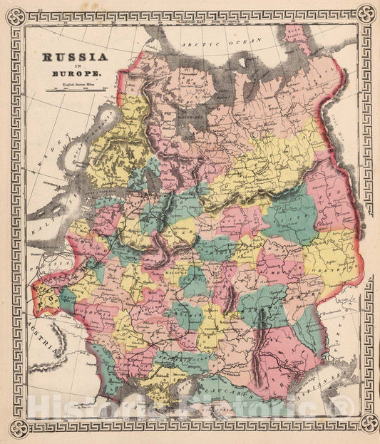 Historic Map : 1865 Russia in Europe. v2 - Vintage Wall Art