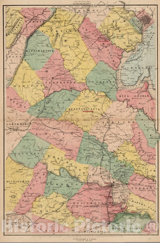 Historic Map : 1865 (Seat of the Civil War - Virginia). - Vintage Wall Art