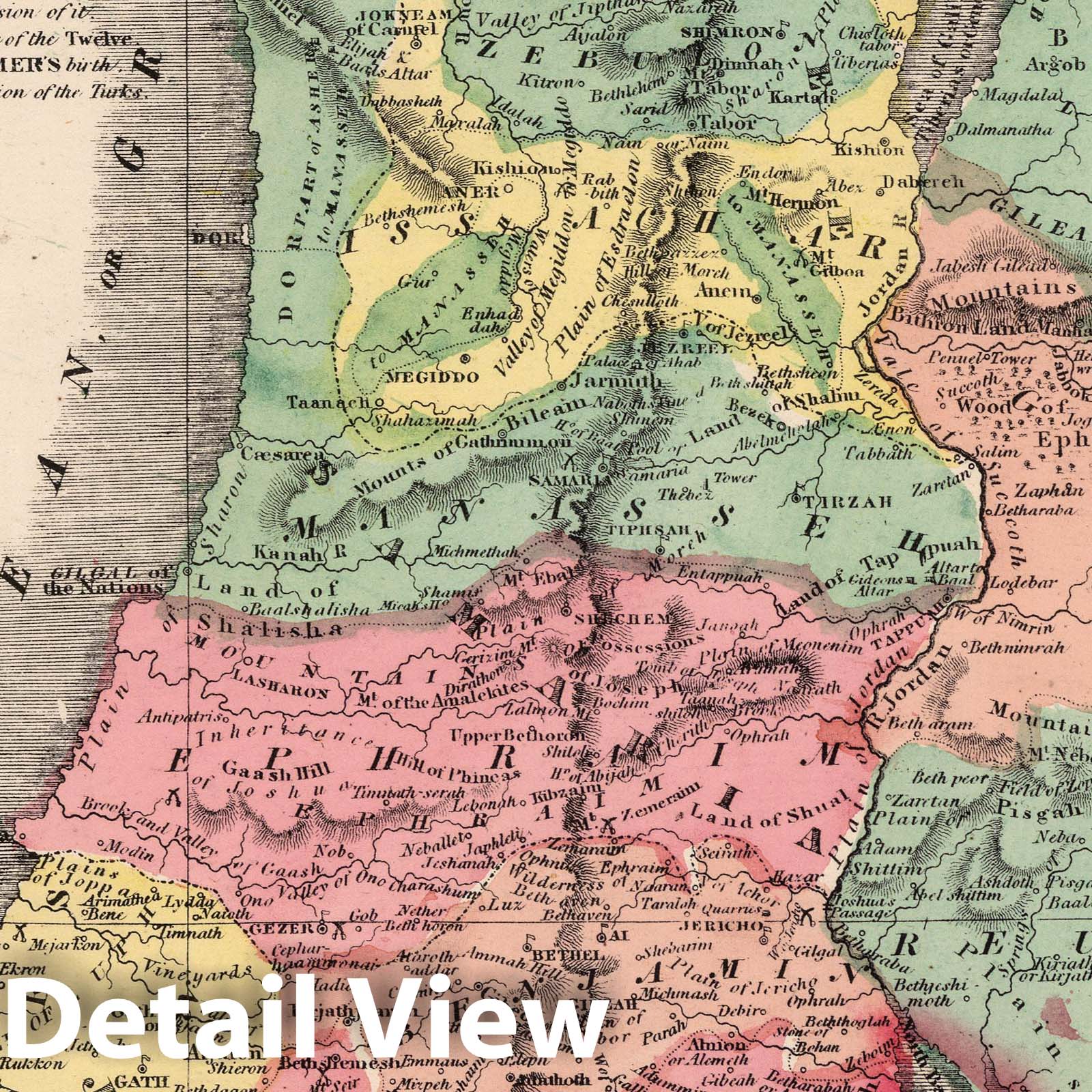Palestine and the Holy Land, 1865 - Historical Map Print