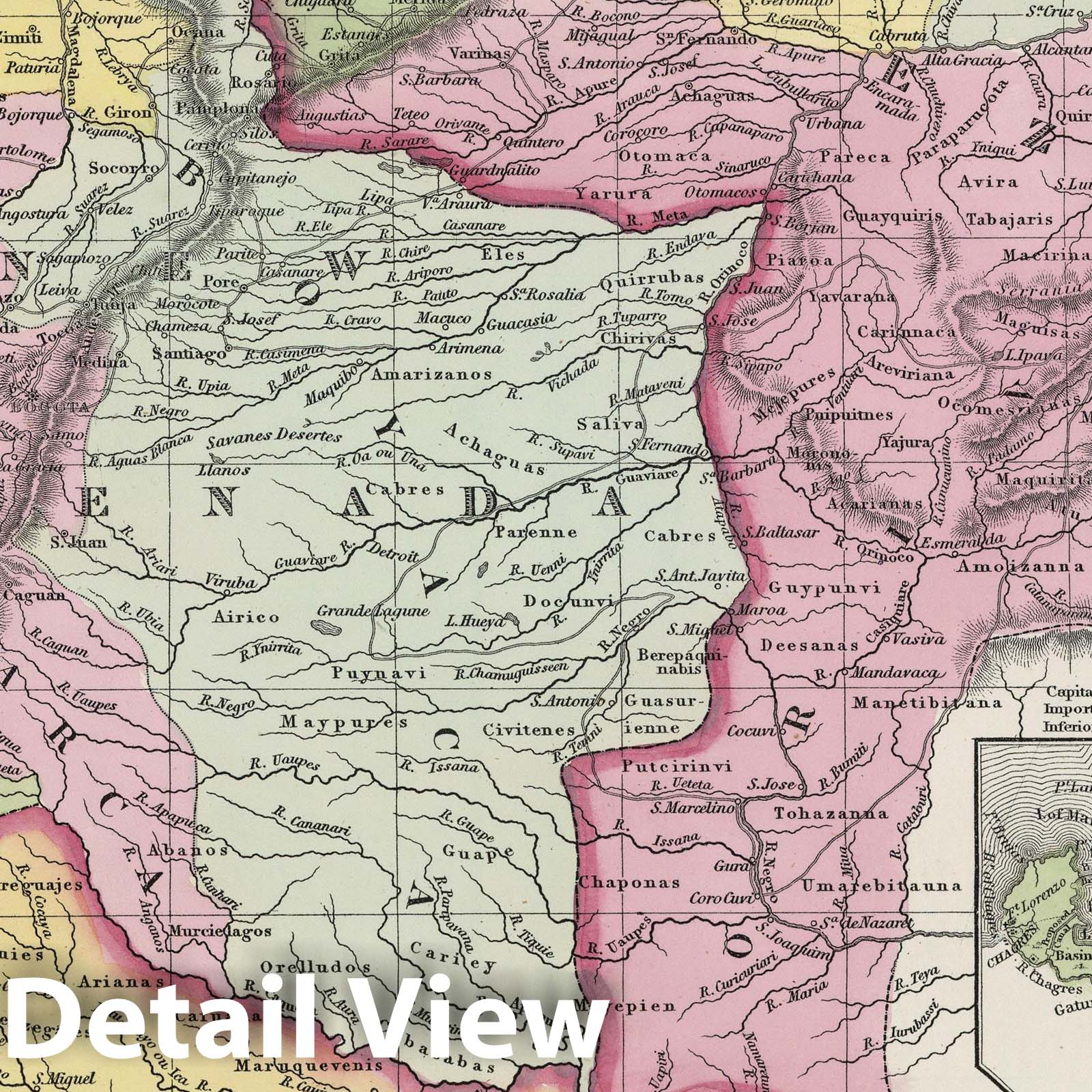 Venezuela, Colombia, and Ecuador - Railroad Map, 1855