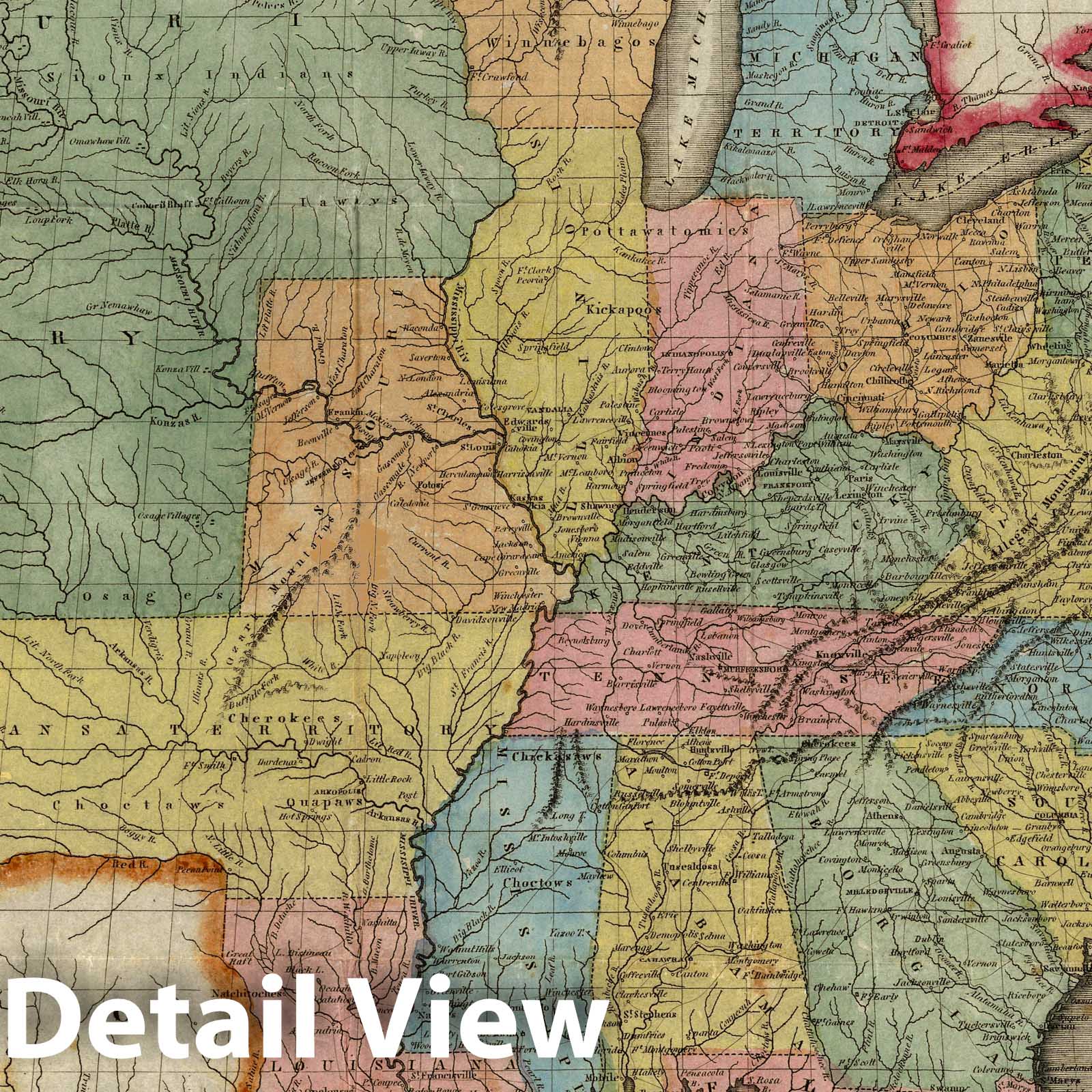 Historic Map : 1825 United States - Vintage Wall Art