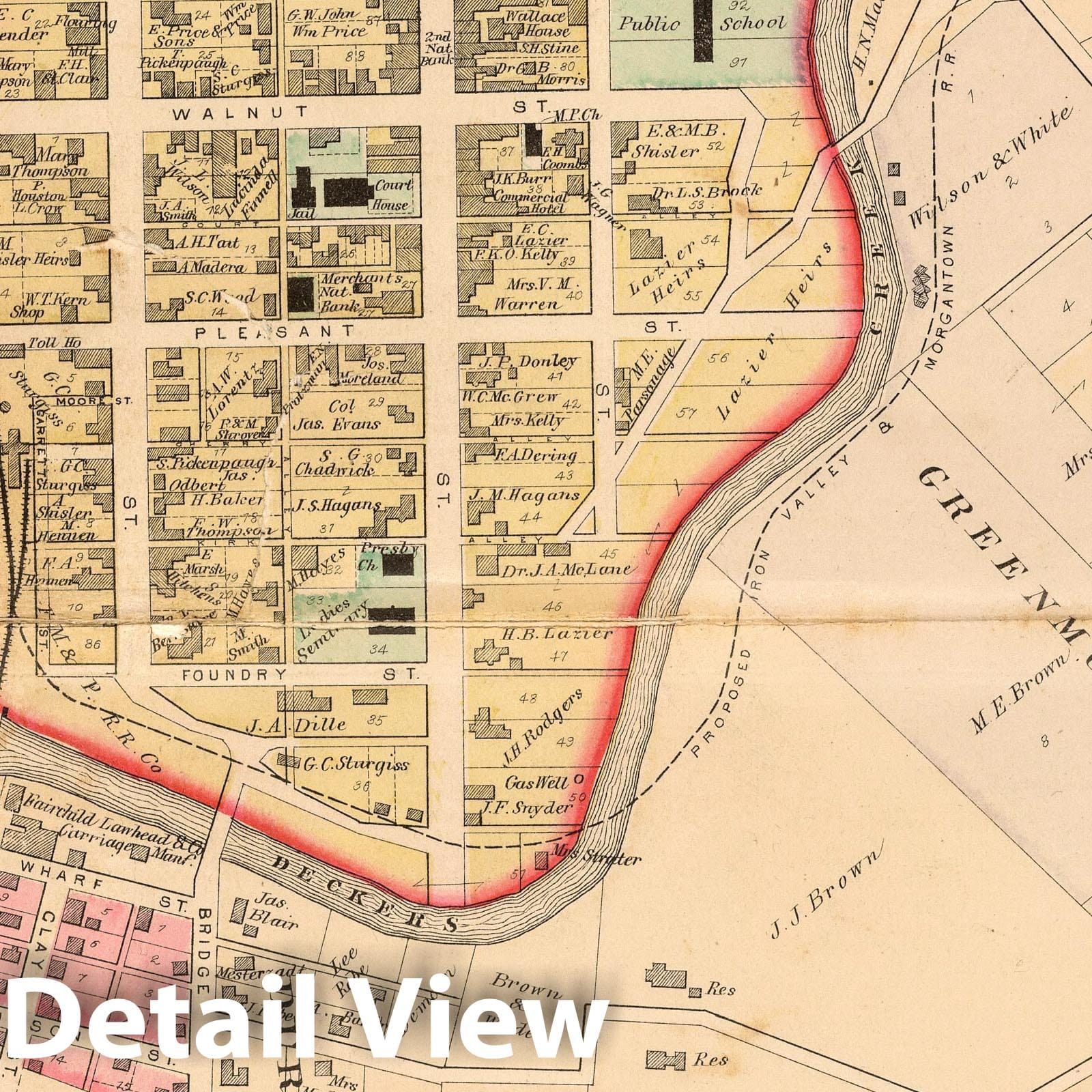 Morgantown, Monongalia County, West Virginia - Property Map, 1886