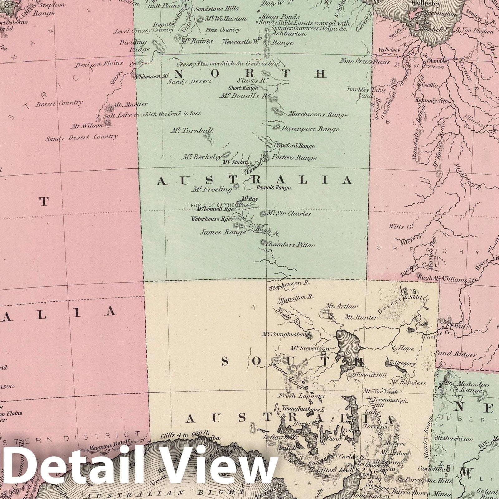 Australia, 1874 - Colton's Atlas Historical Map Print