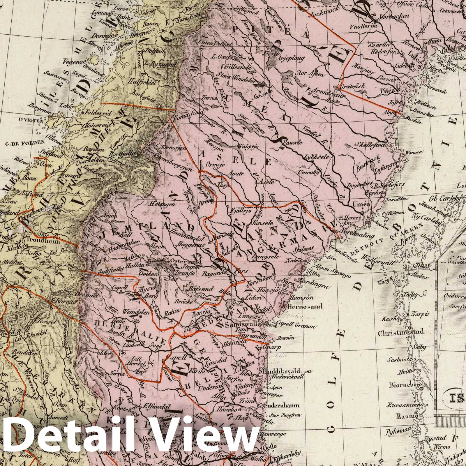 Sweden, Norway, Denmark, and Iceland - Railroad Map, 1875