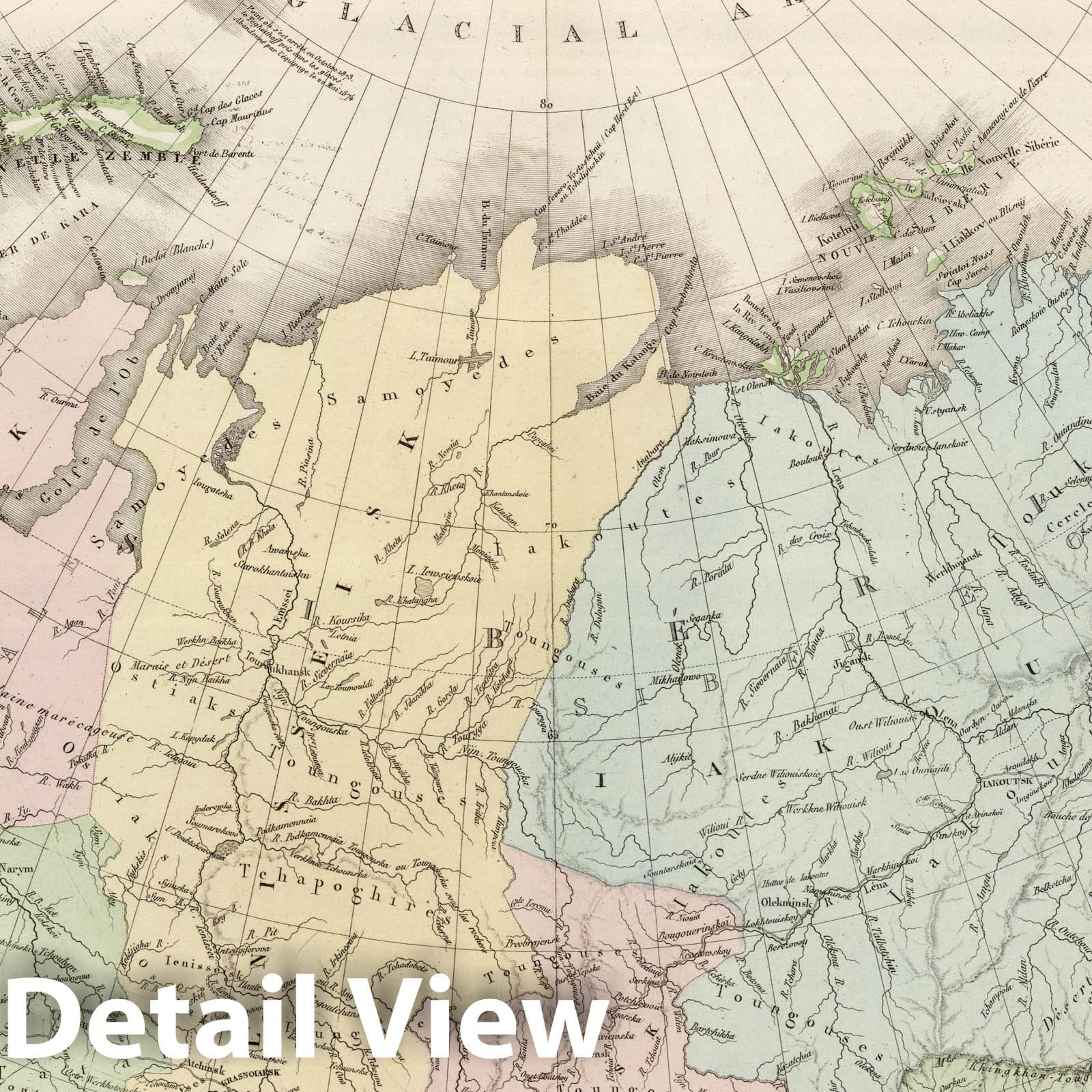 Russia, Siberia, and Central Asia - 1875 Historical Map Print