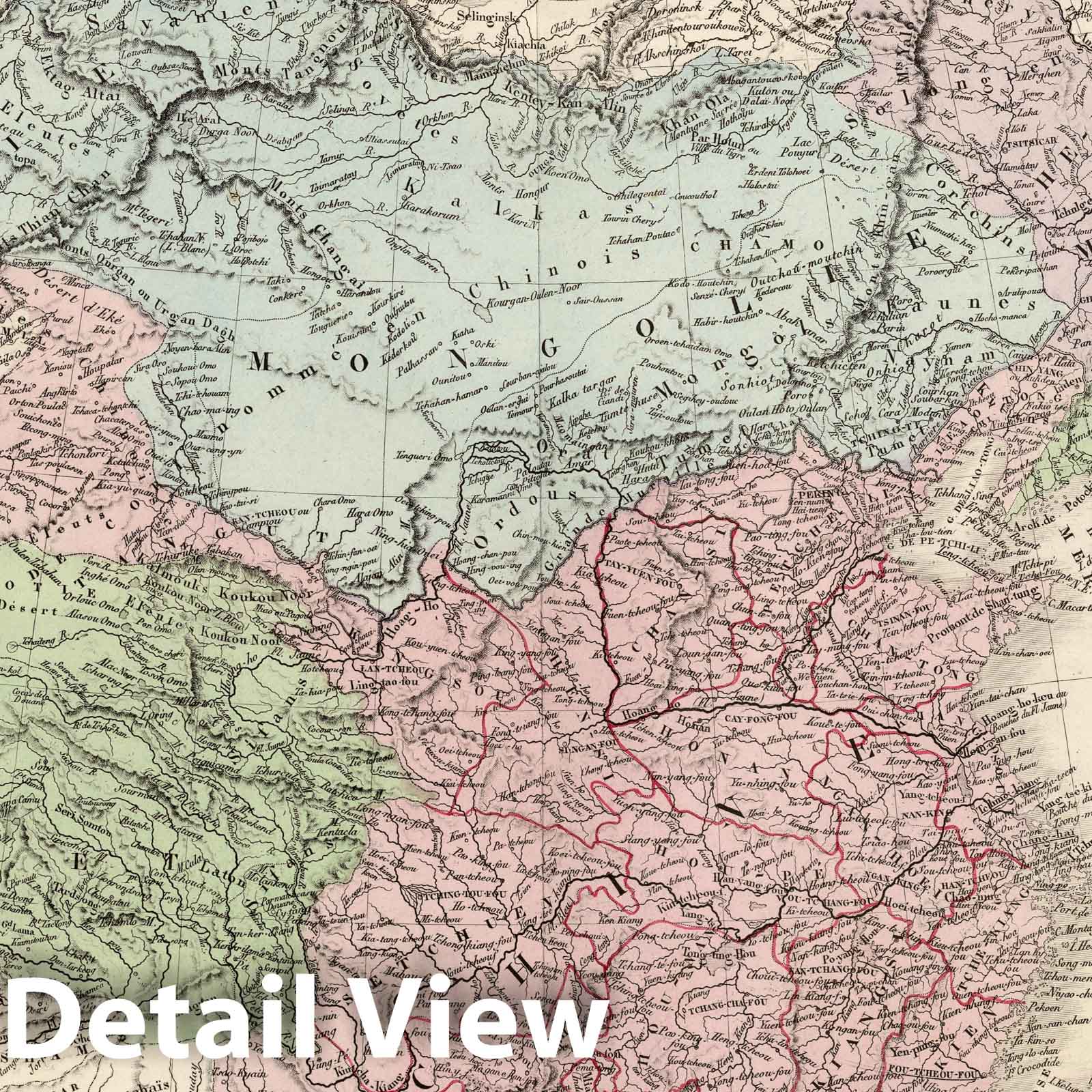 China, Japan, Korea - Railroad Map, 1875 - Historical Map Print