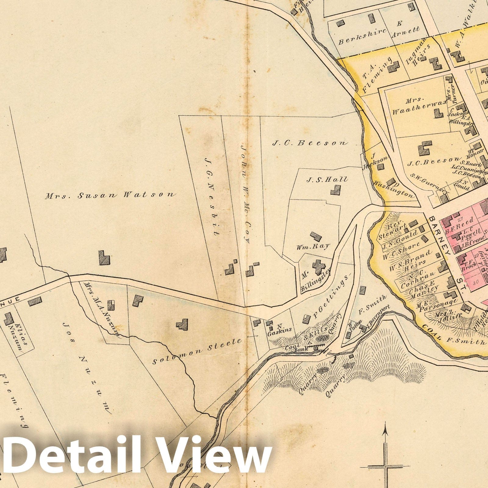 Fairmont, West Virginia - Property Map, 1886 - Historical Cadastral Print