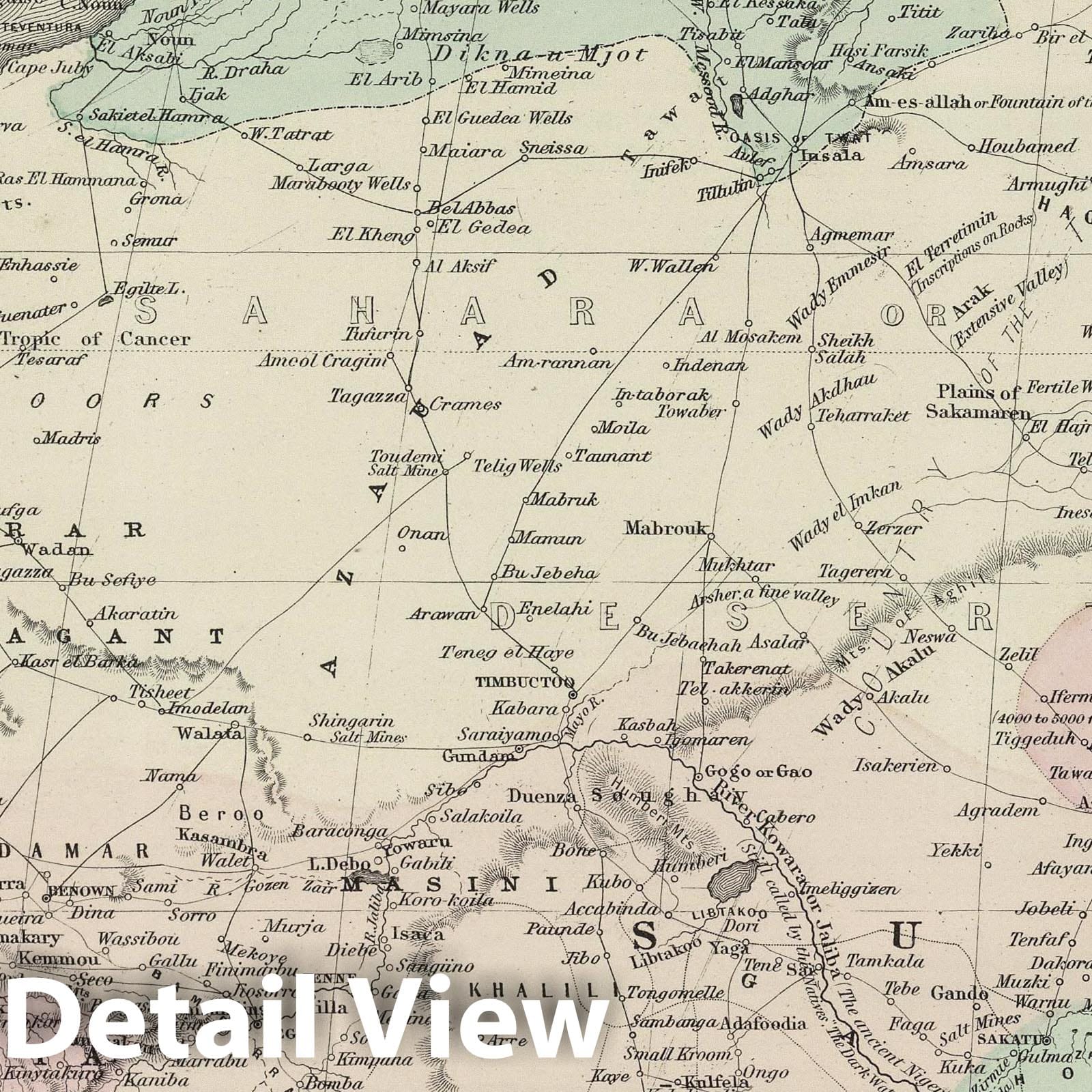 Northwestern Africa with Liberia, 1874 - Colton's Atlas Map Print