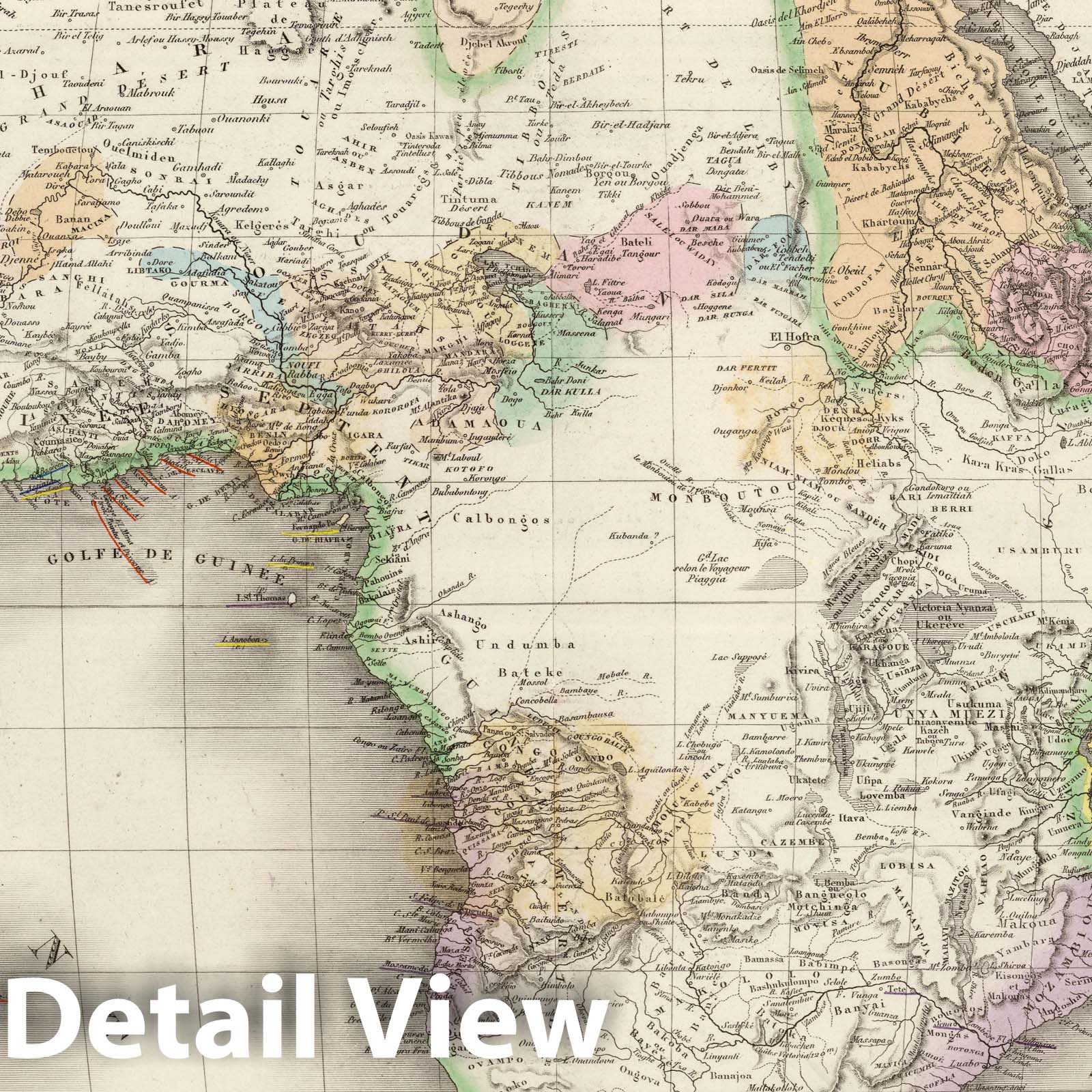 Africa, 1875 - Historical Map Print from Atlas Universel