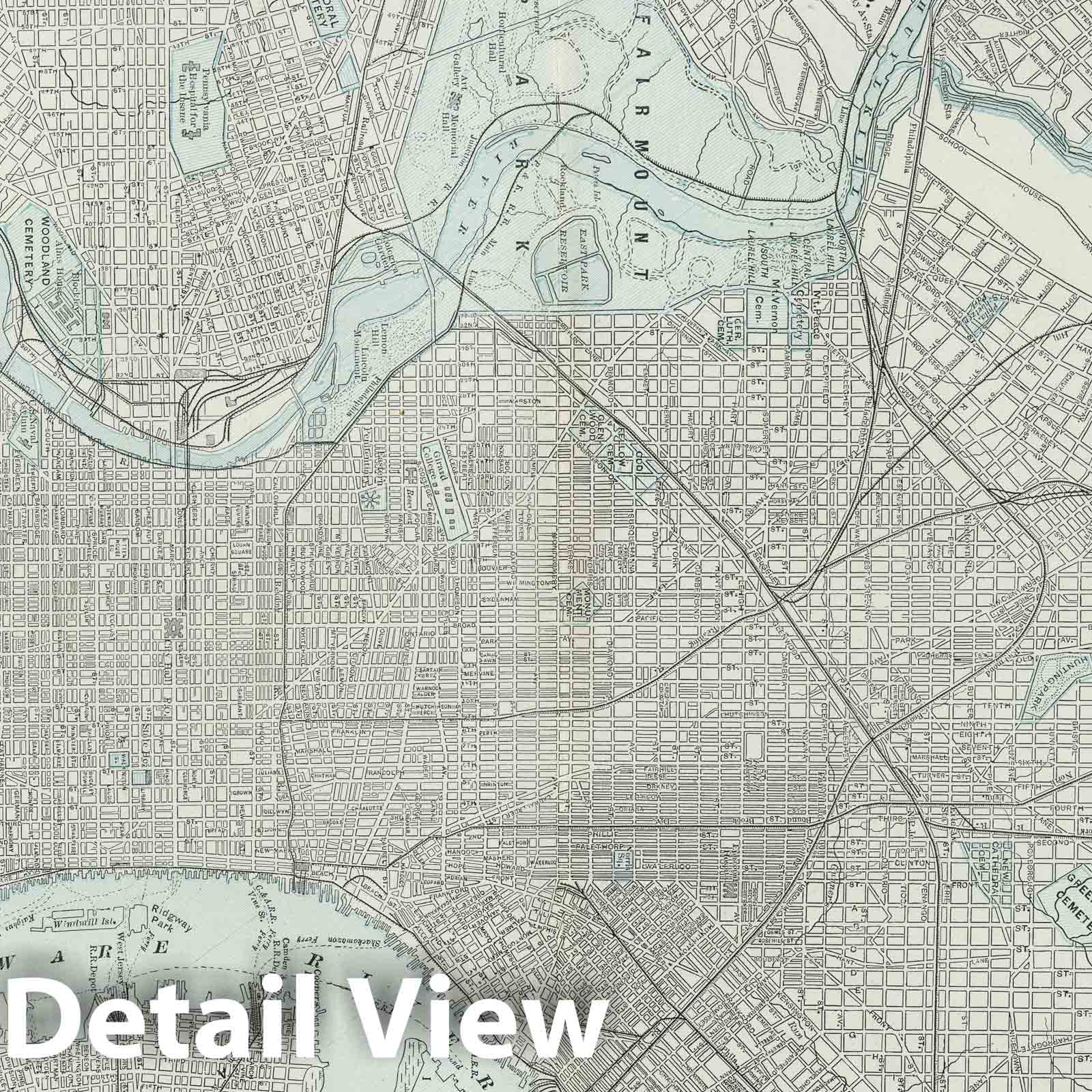 Philadelphia, Pennsylvania 1889 - Historical Map Print