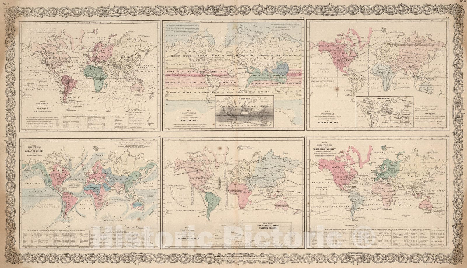 Historic Map : 1866 Map of the World. - Vintage Wall Art