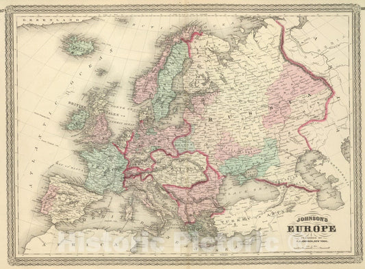 Historic Map : 1886 Europe. v2 - Vintage Wall Art