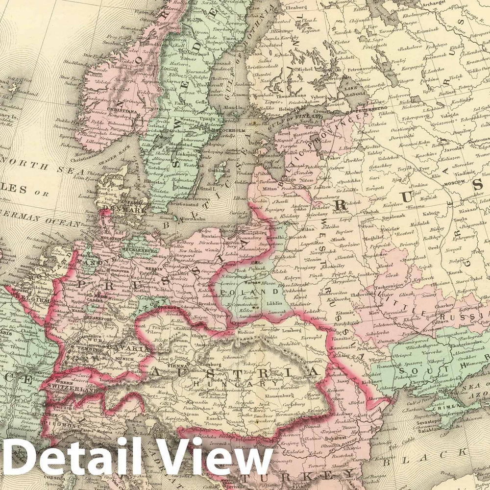 Historic Map : 1886 Europe. v2 - Vintage Wall Art