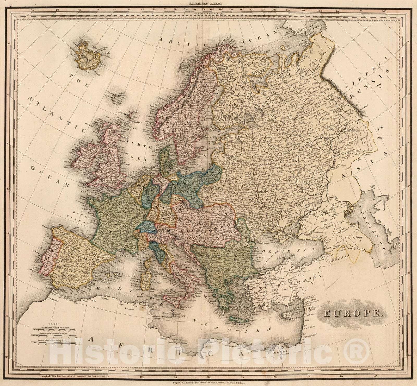 Historic Map : 1823 Europe. v2 - Vintage Wall Art