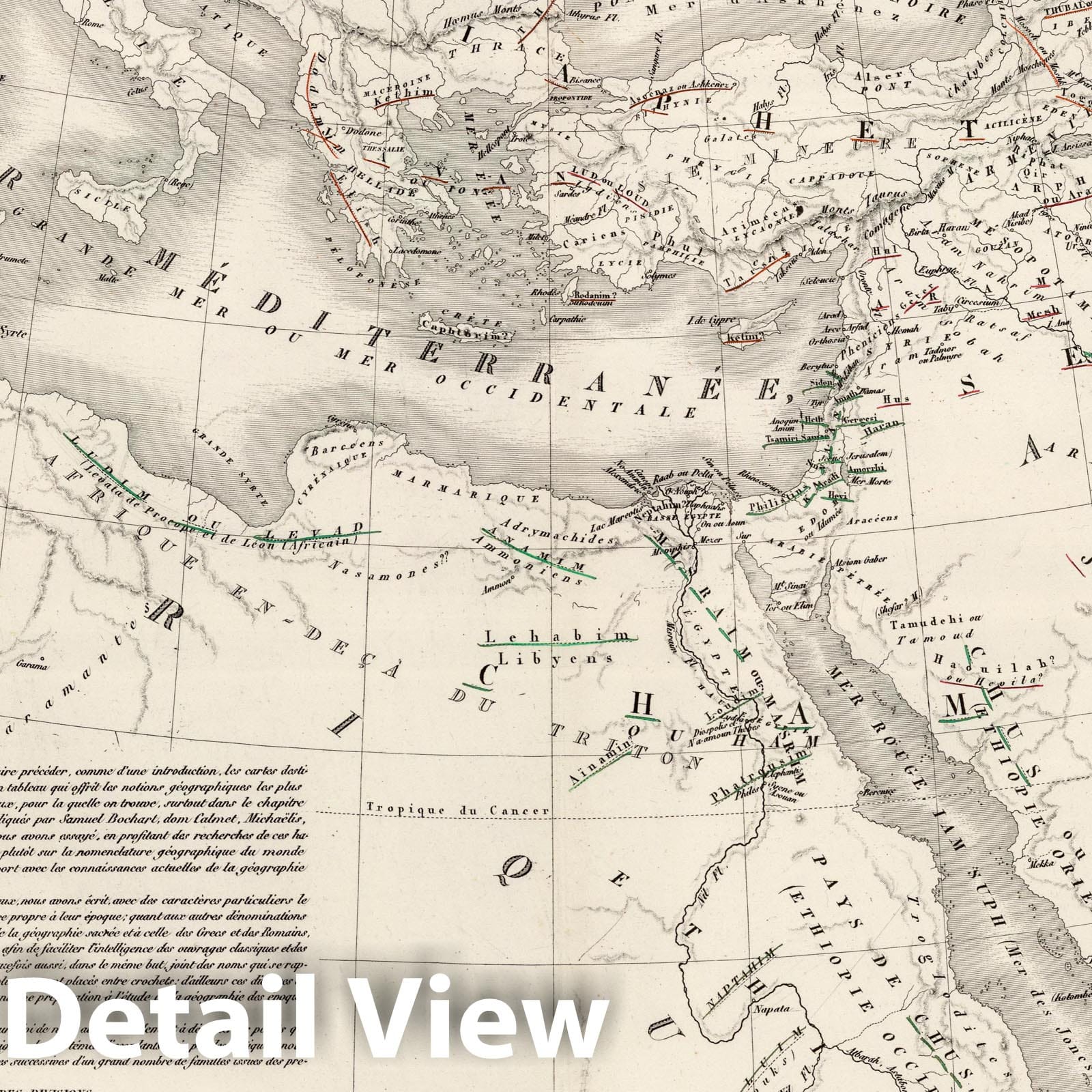 Ancient Hebrew World, 1875 - Historical Map Print