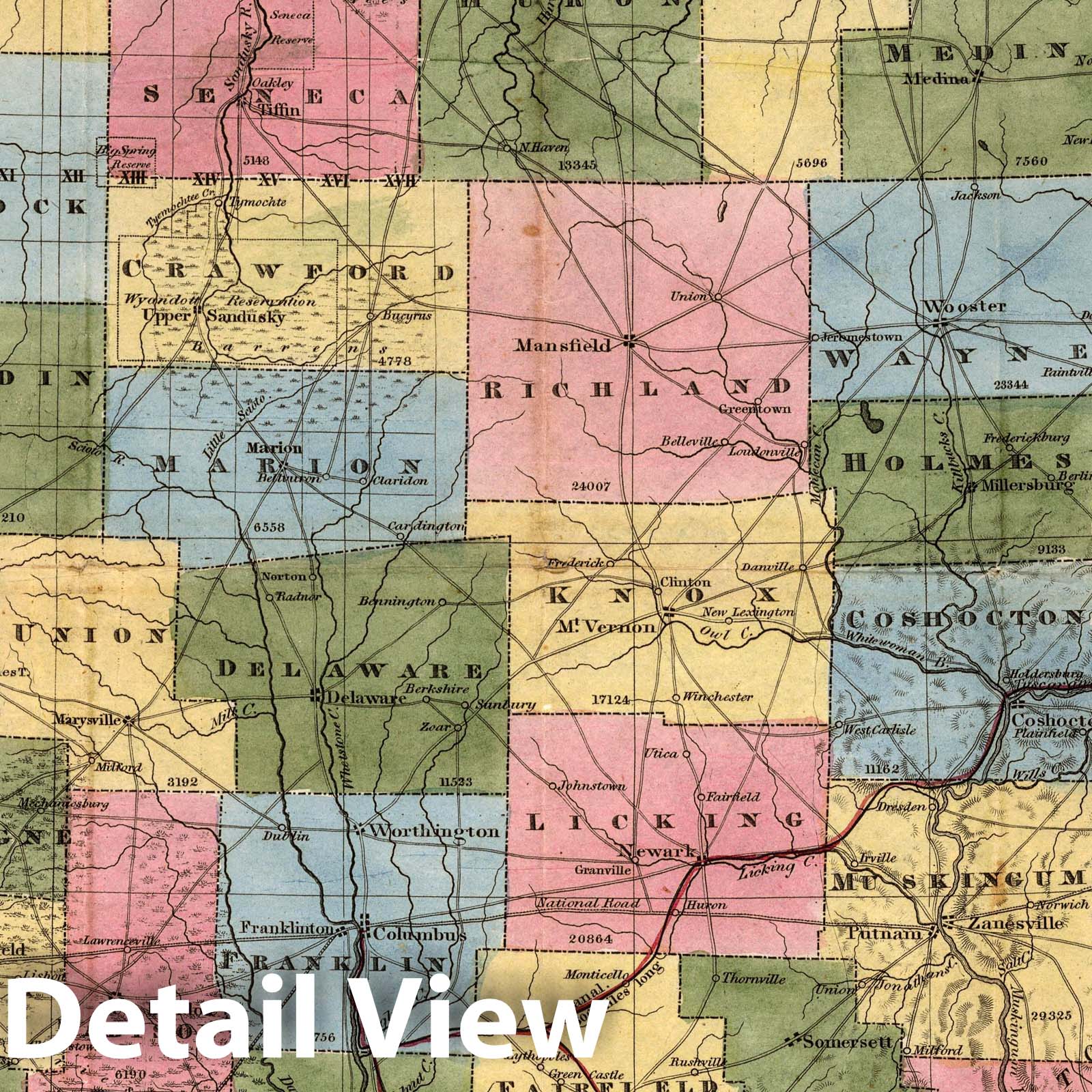 Ohio - Canal Map, 1831 - Historical Map Print