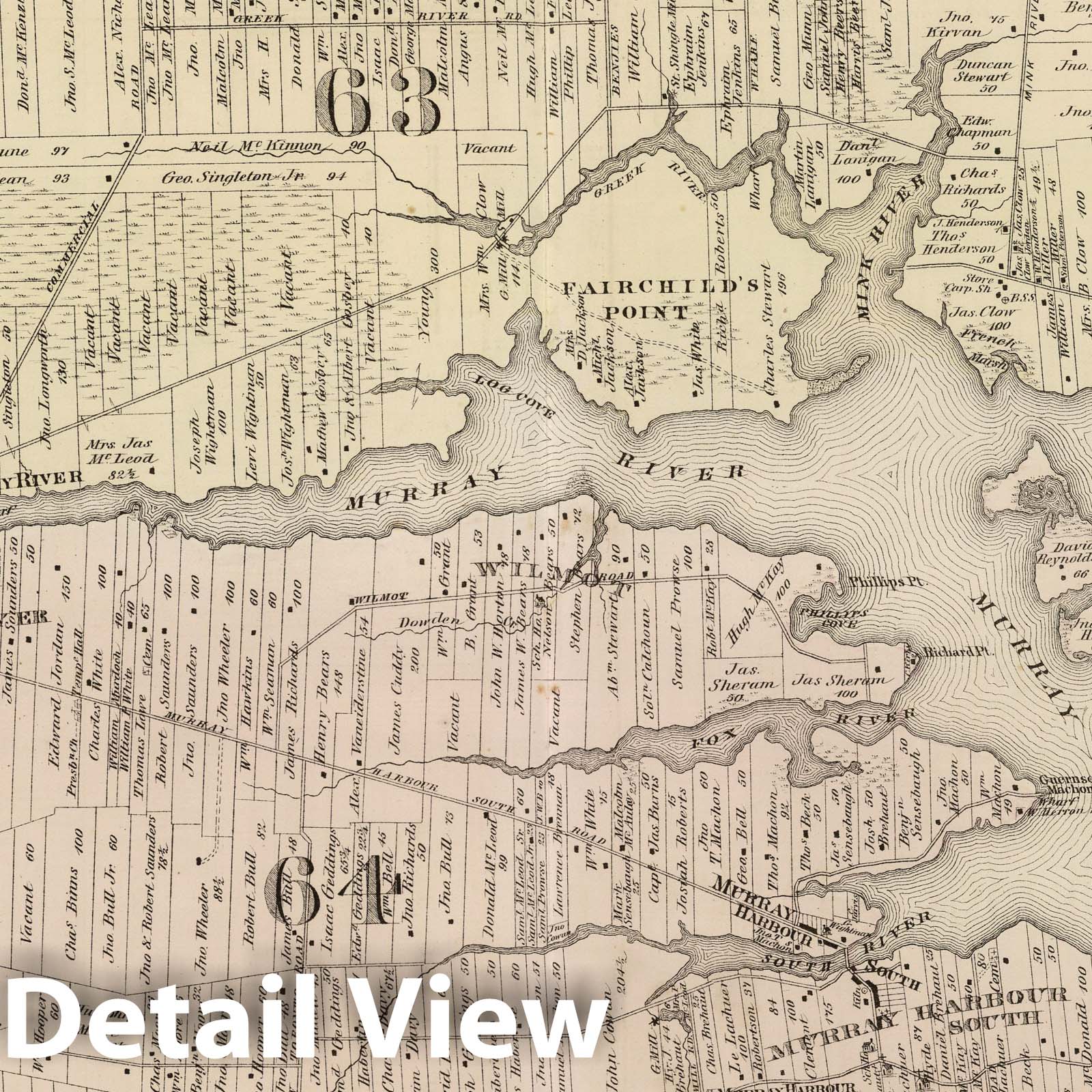 Plan of Lots 63 and 64, Kings County, Prince Edward Island - 1880 Historical Map Print