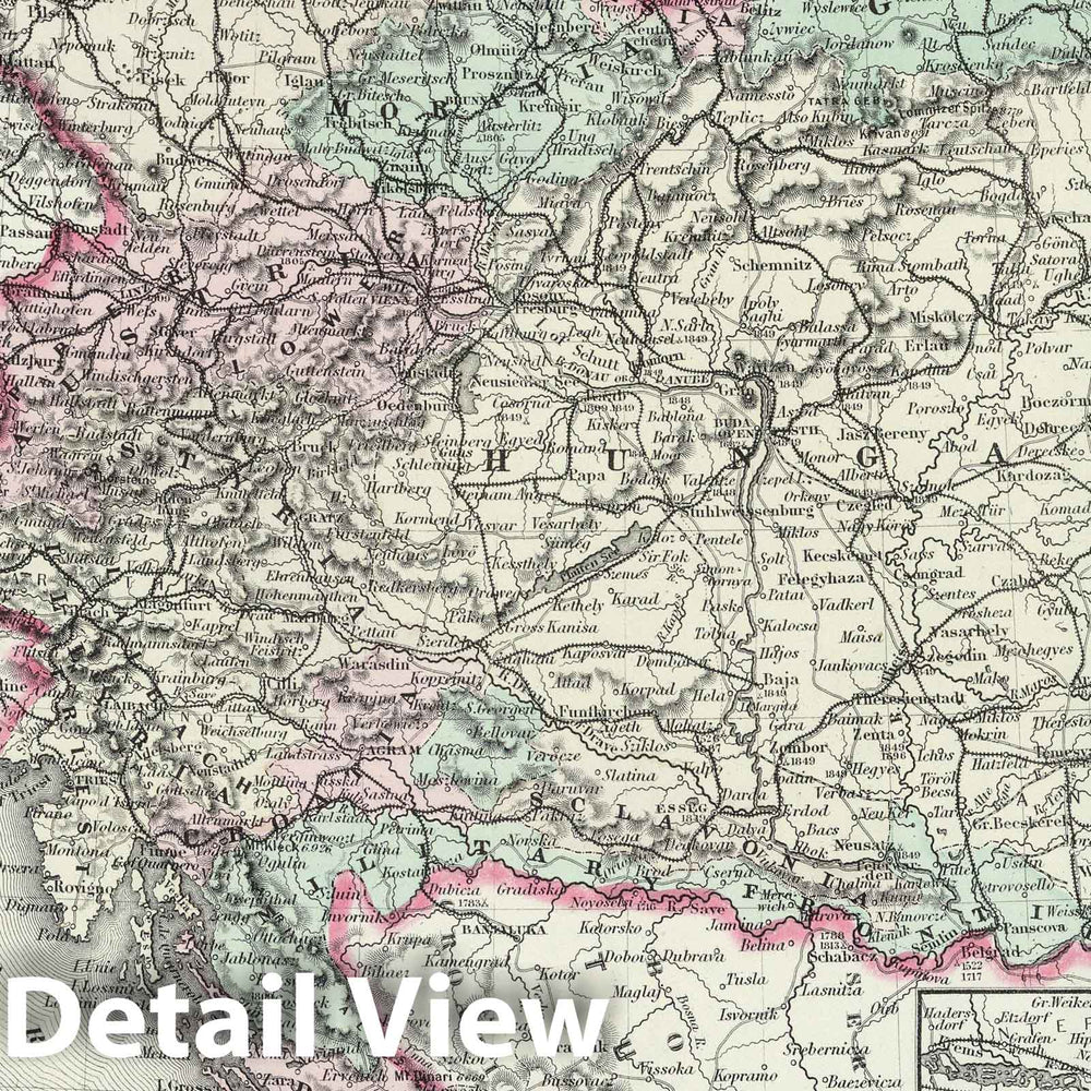 Historic Map : 1874 Austria. - Vintage Wall Art
