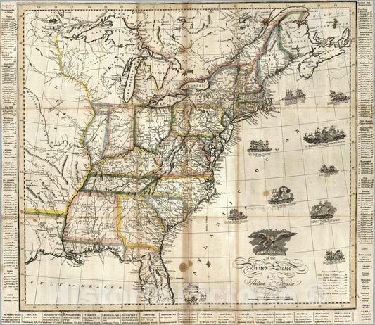 Historic Map : 1813 United States : Vintage Wall Art