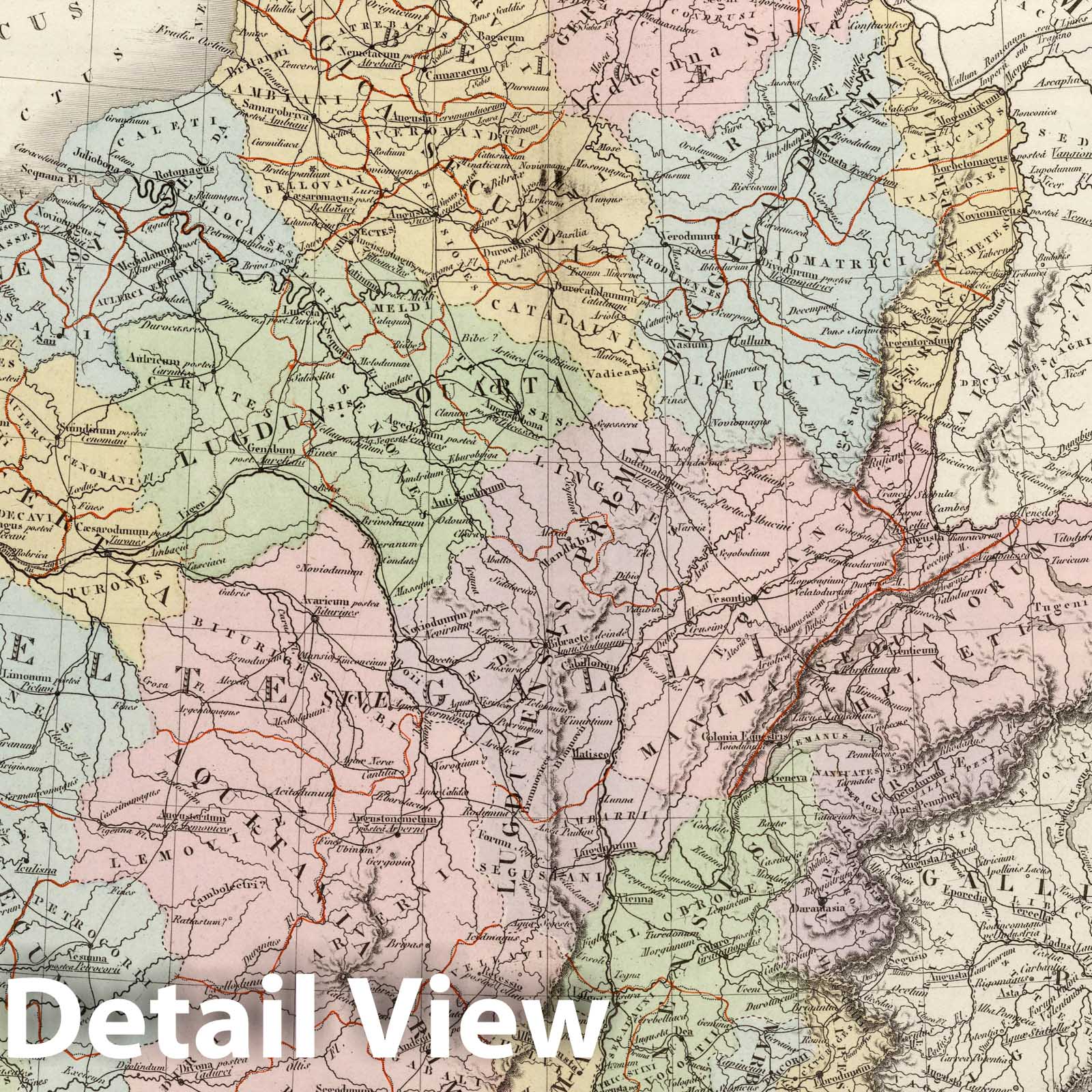 Gaul, 1875 - Historical Map Print