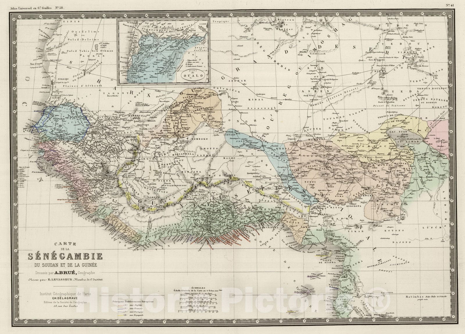 Senegal, Sudan, and Guinea, 1875 - Historical Map Print