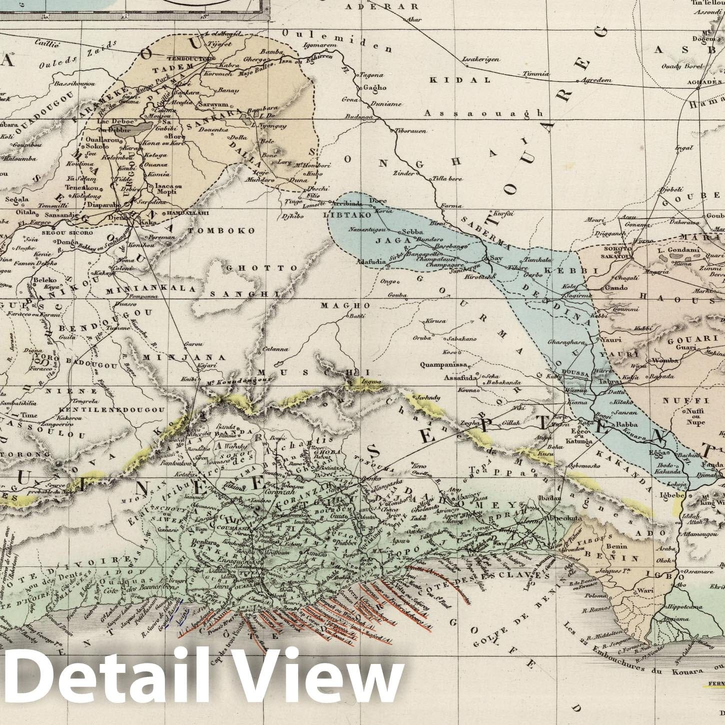 Senegal, Sudan, and Guinea, 1875 - Historical Map Print